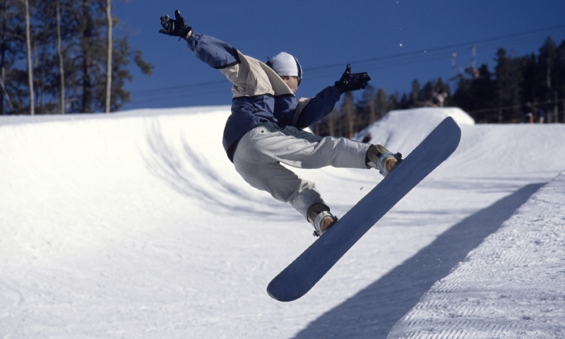 Pulling a trick in the Beaver Creek Terrain Park