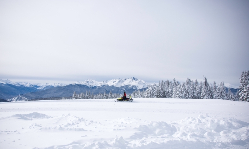 Snowmobiler in Vail